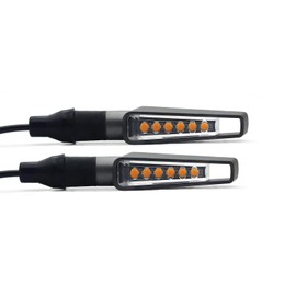 KOPPANG Motorcycle, Flowing Turn Signal, 6 LED, Motorcycle, E-Bike, Vehicle Inspection, DC 12 V, Waterproof, Amber, High Brightness, Front and Rear Left and Right Universal (Grays, Set of 2)