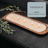 TLC Candle Co. 5-Wick Hand-Carved Wooden Dough Bowl Soy Candles