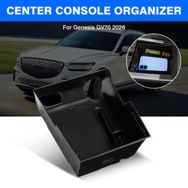Autorder Center Console Organizer for 2026 Genesis GV70 Accessories Armrest Storage Box Secondary Insert Tray with Anti-Slip Mat