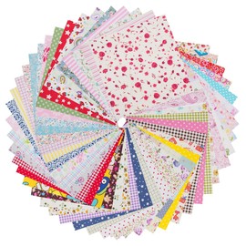 RayLineDo® 25pcs 8 x 8 inches (20cmx20cm) Printed Cotton Fabric Bundle Squares Patchwork DIY Sewing Scrapbooking Quilting Pattern Artcraft