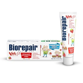 BIOREPAIR Kids- Kids and Baby Toothpaste with Hydroxyapatite, Gentle Cleansing & Enamel Protection, Strawberry Fluoride Free Toothpaste, Moisturizing 