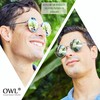Round Retro Vintage Circle Sunglasses Metal Silver Frame Blue Mirror