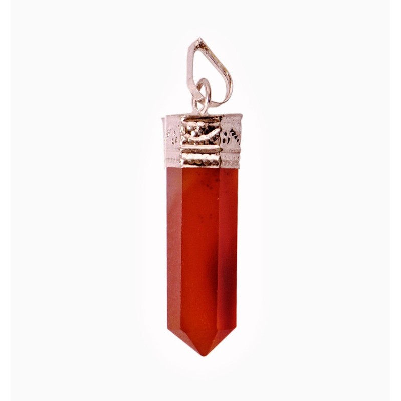 Purpledip Carnelian Pendant for Necklace: Reiki Energised Natural Crystal, Good