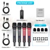 ZERFUN 4 Rechargeable Wireless Microphones, Pro Handheld Cordless Mics System