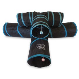 Feline Ruff Premium 3 Way Cat Tunnel. Extra Large 12 Inch Diameter and Extra Long. A Big Collapsible Play Toy. Wide Pet Tunnel Tube for Other Pets Too!