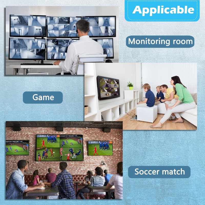 HDMI Multiviewer Switch 4x1, Quad Seamless Switcher 4 in 1