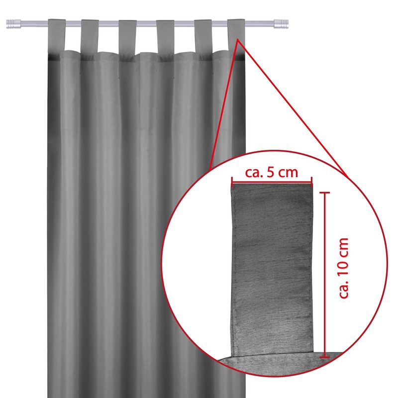 Bestgoodies Curtain with Loops 140 x 225 cm (Width x