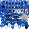 2025 Graduation Party Decorations, 195PCS Class of 2025 Decorations Include Congrats Grad Banner, Backdrop, Tablecloth,Ballons,Graduation Paper Plates,Cups and Napkins