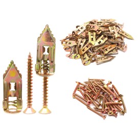 ZHMEINA 50 Sets Self Drilling Drywall Anchors Self Drilling Anchor Screws, Anchor Screws Drywall Sheetrock Anchors, Used for Fixing Televisions, Shelves, Cabinets, Curtains (0.47 X1.18 Inches)