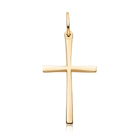 MATERIA by Matthias Wagner GKA-9 Women's Pendant 333 Gold Cross Real Gold Pendant, Yellow Gold
