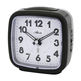 Atlanta Radio Alarm Clock Analogue with Light Snooze Easy to Read Numbers – 1837/7 (Black)