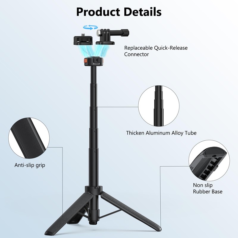 VRIG Osmo Pocket 3 Tripod for Action Camera, Extendable Mini