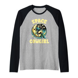 Space Cowgirl Outfit Cosmic Costume Galactic Western Raglan Baseball Tee