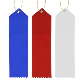 Blank Winner Award Ribbons Penta Angel 12Pcs DIY Place Prizes Honorable Medal Ribbon with Event Card & Rope for School Challenges Sports Events Competition (Mixed Color)