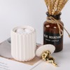 Tonxus Qtip Holder Dispenser with Lids,White Ceramic Cute Apothecary Jar