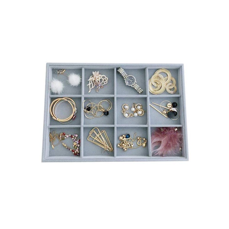 Svea Display Velvet Grey Jewelry Trays Premium Grade Drawer Insert