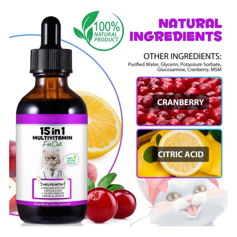 Multivitamínico 15 En 1 Para Gatos Salud Y Energía Natural