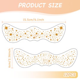 Benaewa 12 Pcs Glitter Freckles Stickers, Gold Face Temporary Tattoo, Sparkle Stardust Speckle Makeup Patches for Party