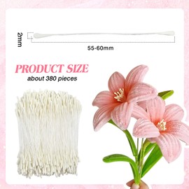 TOAOB Double Heads Flower Stamens Milky White Artificial Flowers Head for Card Crafting Making Wedding Decoration