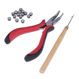 WOONEKY 3pcs Hair Extension Tool Kit Professional Plier Needle Set for Micro Rings Installation and Removal Essential for Salon Home Use