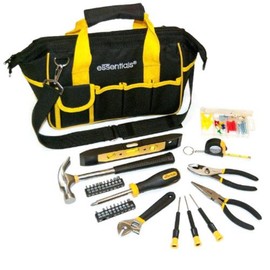 GreatNeck 21044 Essentials Around the House Tool Set in Black Bag