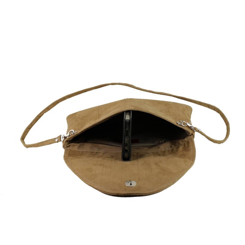 LONI Attractive Large Faux Suede Clutch Bag Shoulder Bag Wedding