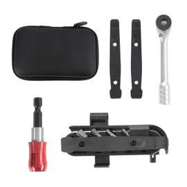 STEELMIGHT Bicycle Repair Tool Kit, 14-Piece Set, Puncture Repair Kit, Bicycle Tire Replacement Tool, Ratchet Wrench, Tire Lever, Bicycle, Multi-Tool, Bit, Hex Wrench Set, Lightweight, Compact, Road