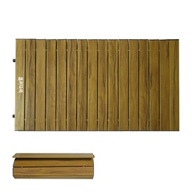 喜马拉雅 Aluminum Alloy Steel Collapsible Board Desktop Folding Table for Garden Cart Foldable Wagon Heavy Duty Foldable Metal Outdoor Camping 37.4x21.6 inch (Wood Color)