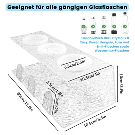 Daily Treasures Acrylic Bottle Holder for 3 Bottles, Drainer with Protective Rings, Unique Water Ripple Acrylic with Water Cover Rack, Kitchen Bottle Holder (Transparent)