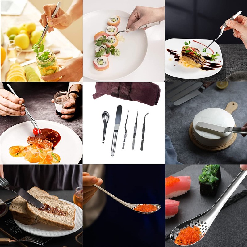 DUEBEL Professional Chef Plating Kit: 13 Piece Culinary Set with