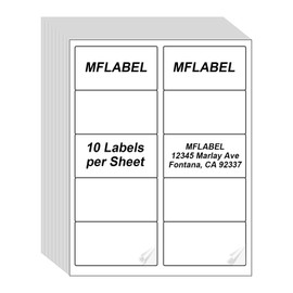 MFLABEL 2x4 Labels, 10-UP Shipping Address Labels, 5000 Labels,500 Sheets Labels for Printer, Internet Mailing Shipping Labels, Label Stickers, 2" x 4" FBA Labels for Laser/Inkjet Printer