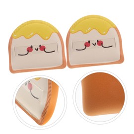 FOMIYES Daily Use Makeup Puff Cute Toast Shape Powder Puff for Wet and Dry Application Soft and Gentle Foundation Sponge Convenient Box Packaging