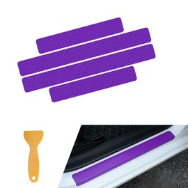 Bawkars Car Door Sill Protector, 3D Carbon Fiber Door Entry Edge Guard Protection Sticker, Anti-Scratch Threshold Cover Strips, Universal Decorative Accessories for Car SUV Truck (Purple)​