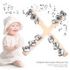 2Pcs Children Percussion Musical Toy Wooden Hand Bell Rattle Shaker