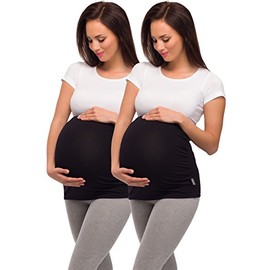 Be Mammy Maternity Belly Band 04 2 Pack (2 x Black, M)