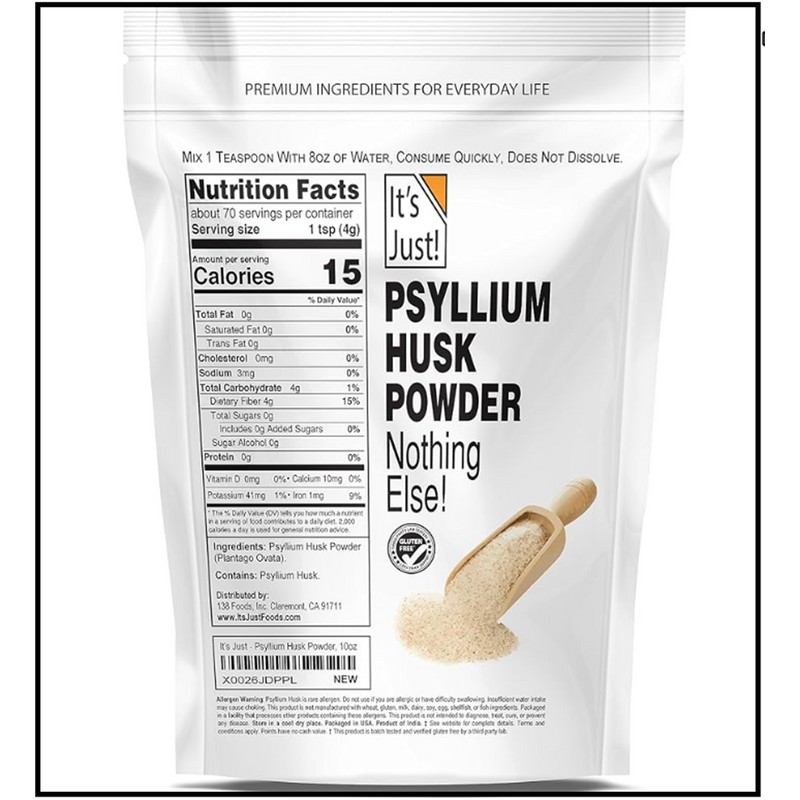 It'S Just - Psyllium Husk Powder, Non-Gmo, Dietary Fiber, Keto