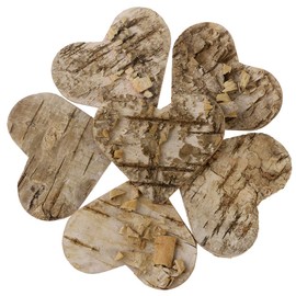 Unomor 100 pieces wooden hearts decorative birch hearts for crafting, 60 mm wooden discs for decoration, wedding, Christmas, Valentine's Day.