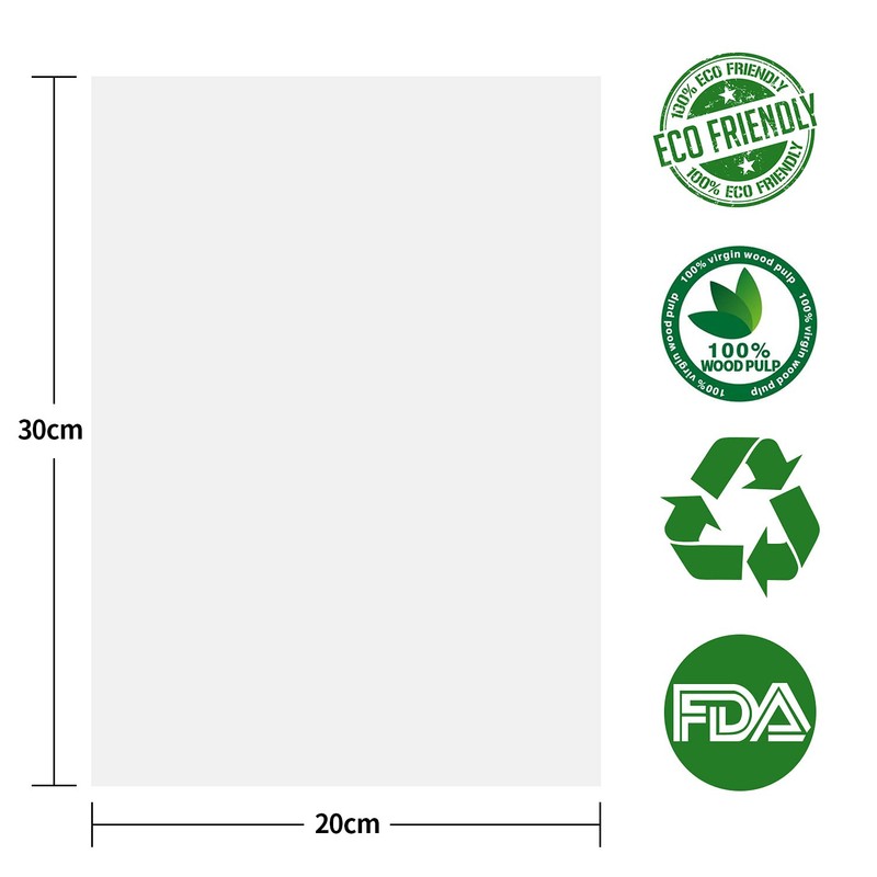 WRAPOK Baking Parchment Paper Greaseproof Cooking Sheets White Non-Stick Pre-Cut