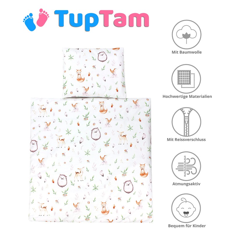 TupTam Baby Crib Pram Bedding Set Duvet Pillow - 4