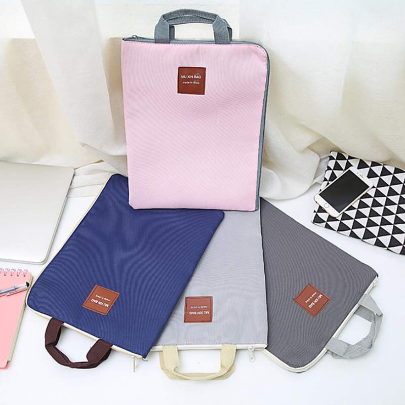 A4 Multifunctional File Folders Portable Canvas Document Wallets Waterproof Zipper