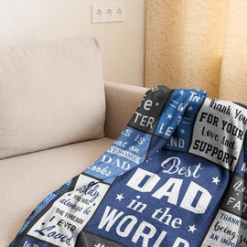 Ruvinzo Dad Birthday Gift, Fathers Day Presents from Daughter Son 60"x50" Blanket, Birthday Gifts for Dads Who Wants Nothing, Christmas Best Daddy Ever Gift Ideas, Fathers Day Blanket