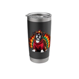 Boxer Turkey Outfit Cute Dog Boxer Stainless Steel Insulated Tumbler