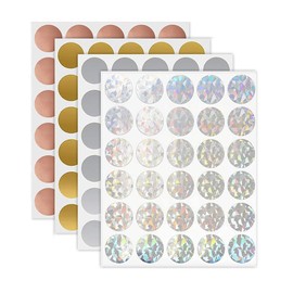 Yesallwas 120 Stück 2.5cm Rubbel Etiketten, Rubbelaufkleber, Rubbellos Aufkleber Gold Silber Rosegold Glänzendes Hologramm für Rubbelkarte Überraschung Valentinstag Hochzeit