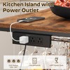MAHANCRIS Kitchen Island with 3 Shelves, Kitchen Island with Power