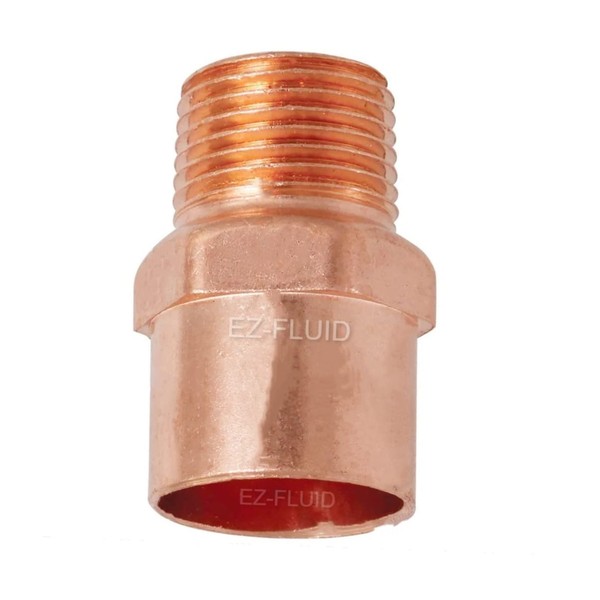 EZ-FLUID Plumbing (1-Pcs) 1" Solder x 3/4" MIP LF Copper