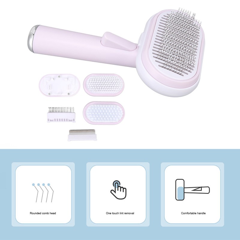5 in 1 Pet Slicker Brush One Button Hair Removal