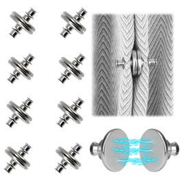 Magnetic Curtain Clips,8 Pairs Curtain Magnets Clips Silver Magnetic Holder for Home Bedroom Office Draperies