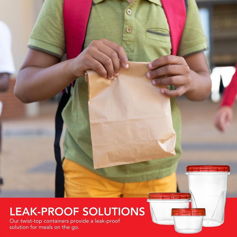 Stock Your Home 32oz Plastic Containers with Red Twist Top