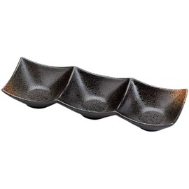 J-kitchens 876355 Serving Plate, 3-Point Deep Condiment Plate, Baking, 9.4 inches (23.8 cm), Made in Japan