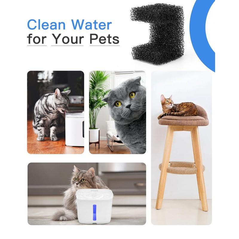 10 Pack Foam Filters for PetSafe Viva Pet Water Fountain